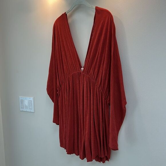 Free People Beach Cotton Dress Orange M - Picture 2 of 8